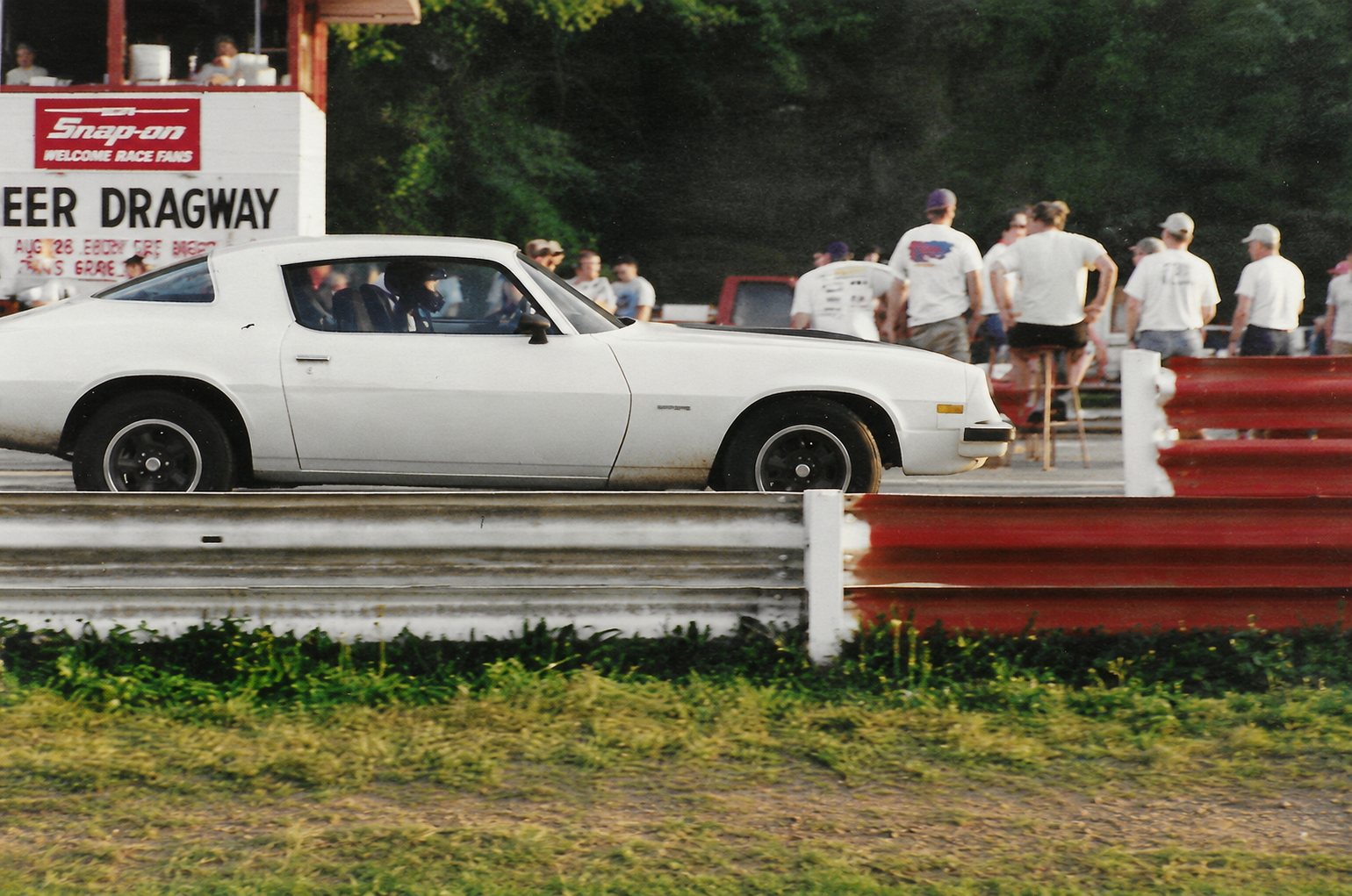 Scanned image of a white Camaro